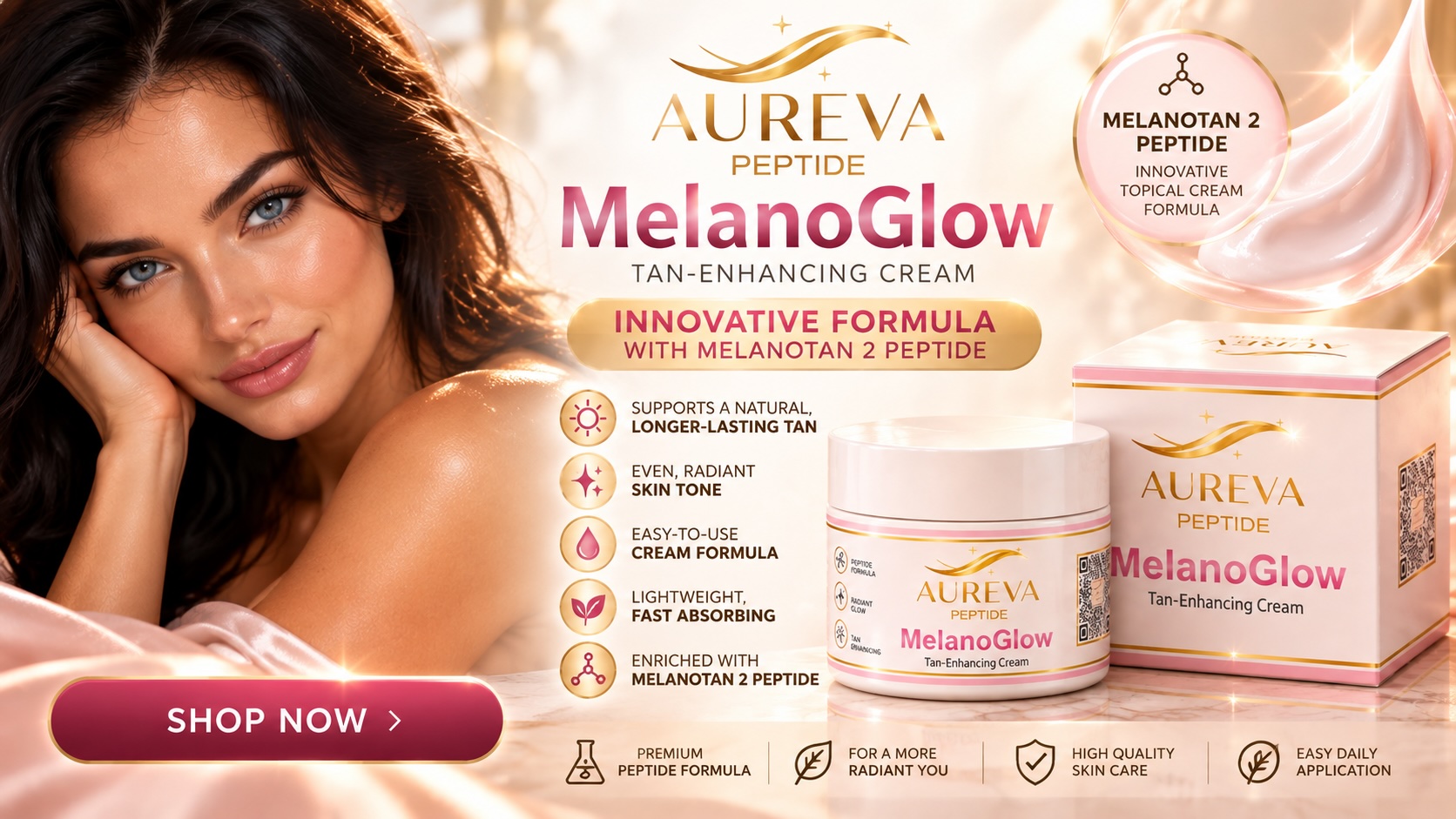 Aureva MelanoGlow Melanotan 2 Tanning Cream